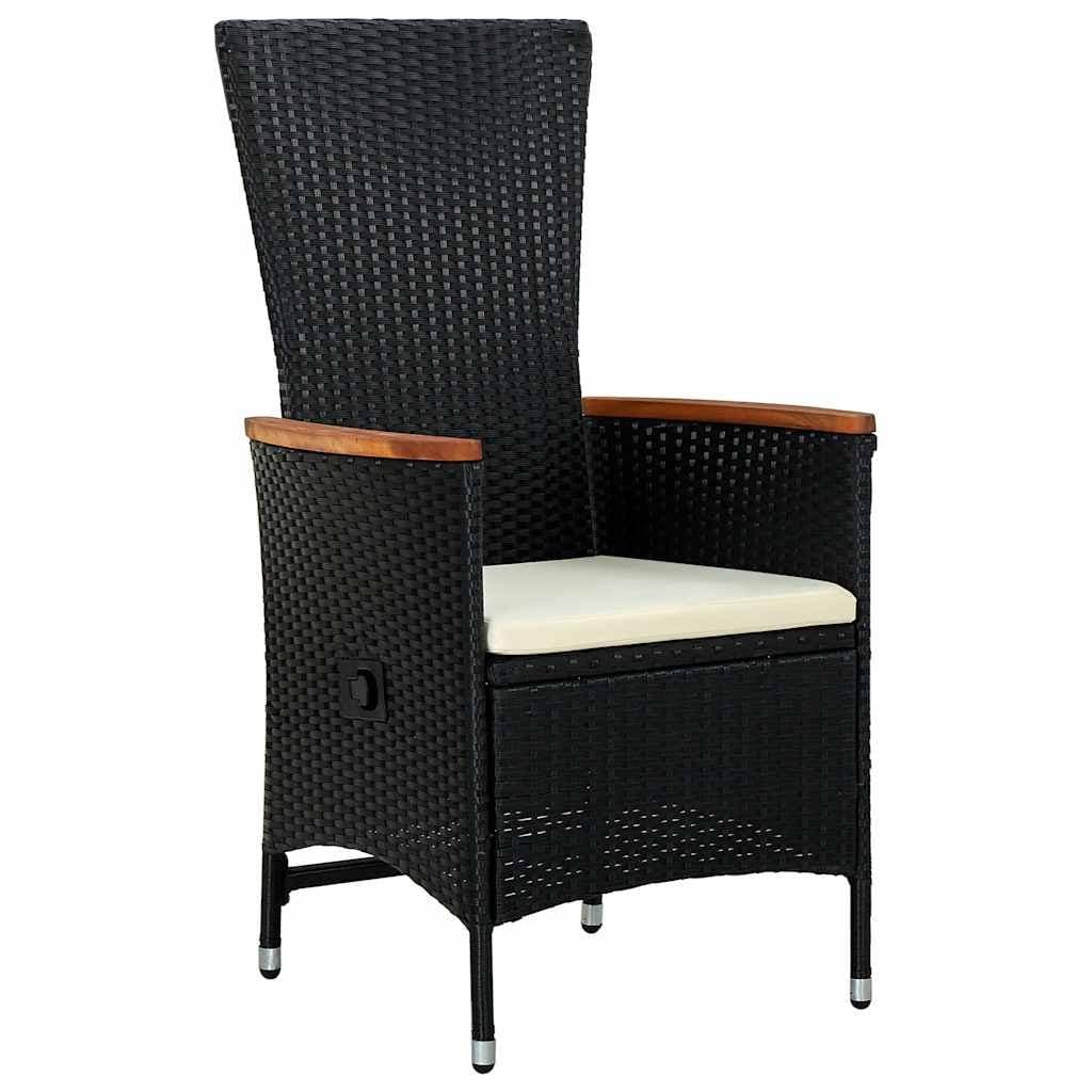 5-Piece Outdoor Dining Set with Steel Frame and Rattan Chairs