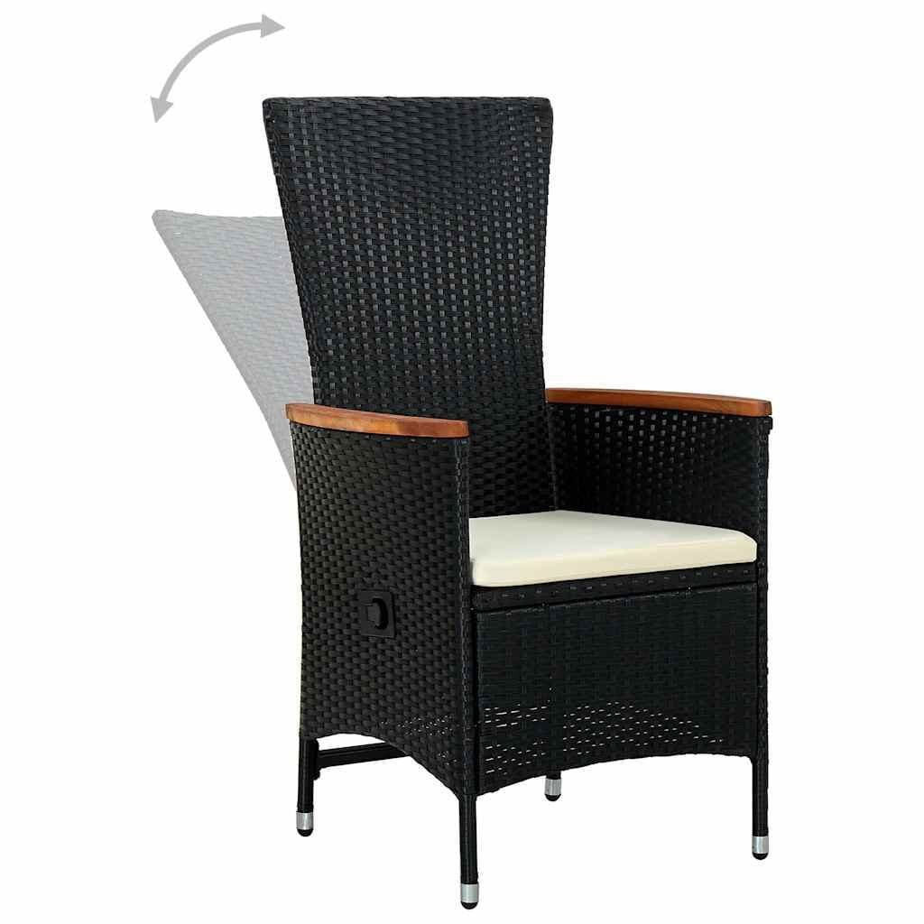 5-Piece Outdoor Dining Set with Steel Frame and Rattan Chairs