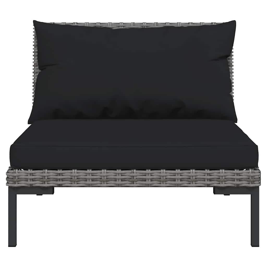 8-Piece Grey Rattan Garden Lounge Set with Cushions