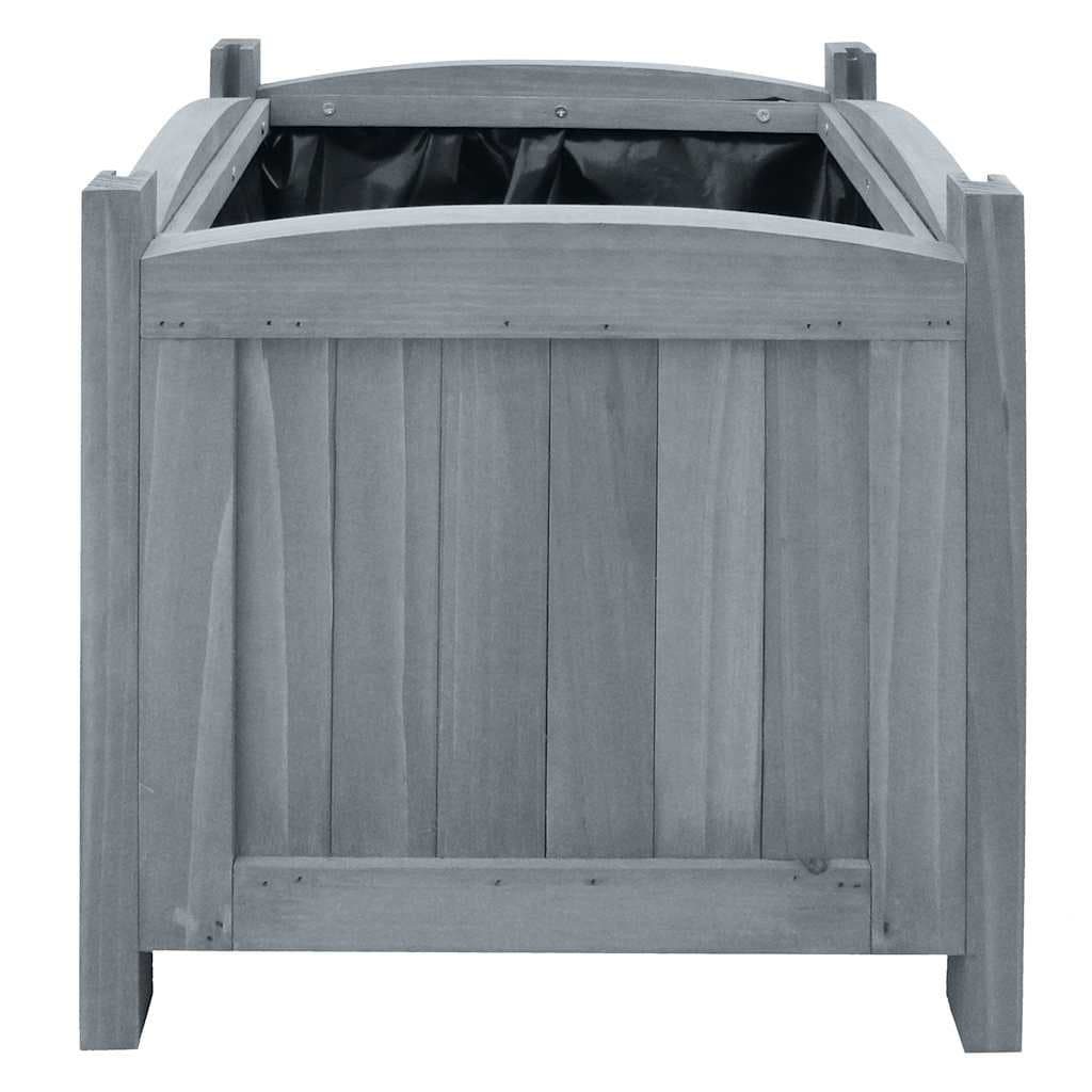 Outdoor Planter Boxes 30x30x30 cm Grey Wood