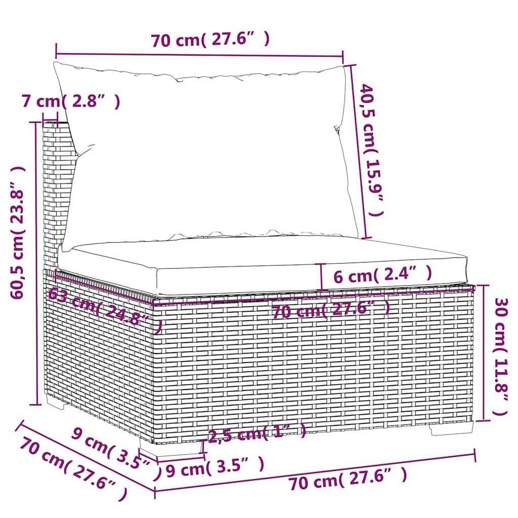 2 Piece Modular Lounge Set for Garden with Cushions