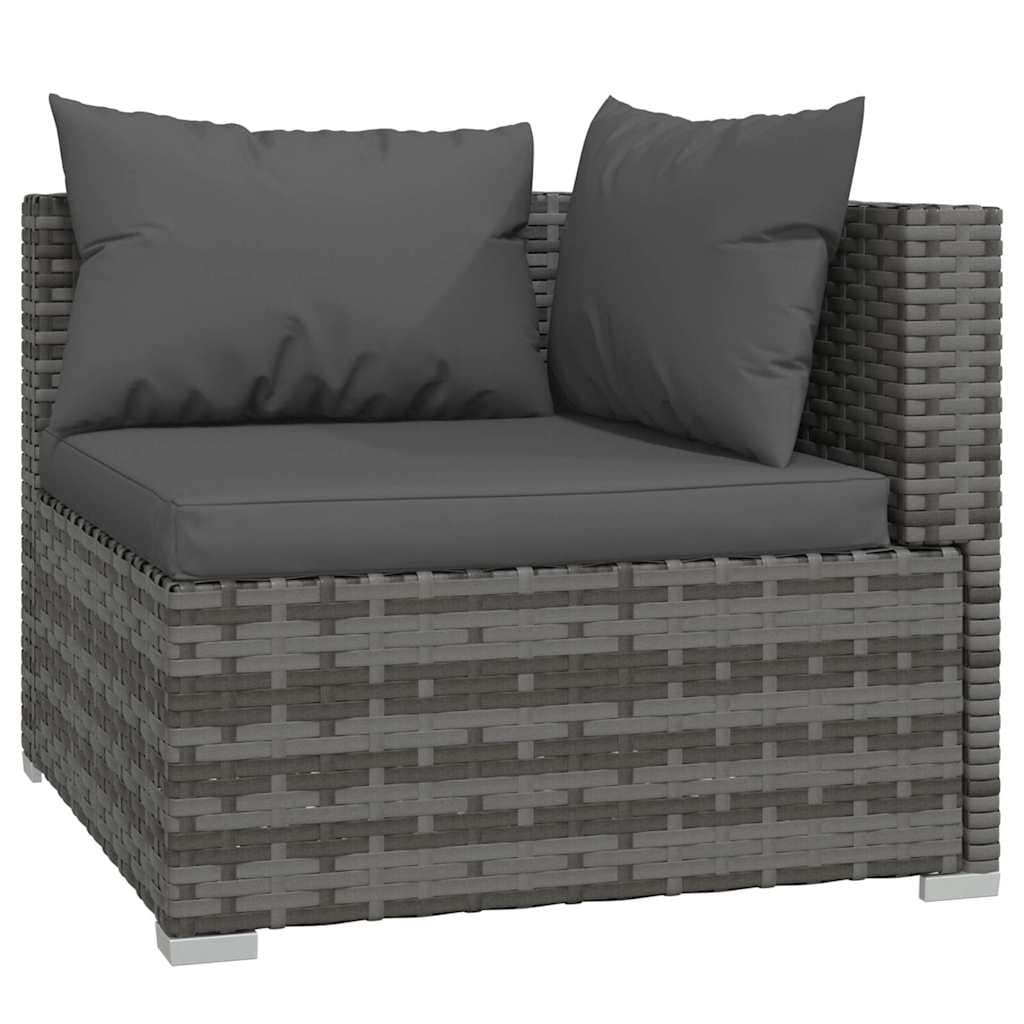 11 Piece Garden Lounge Set with Grey Poly Rattan
