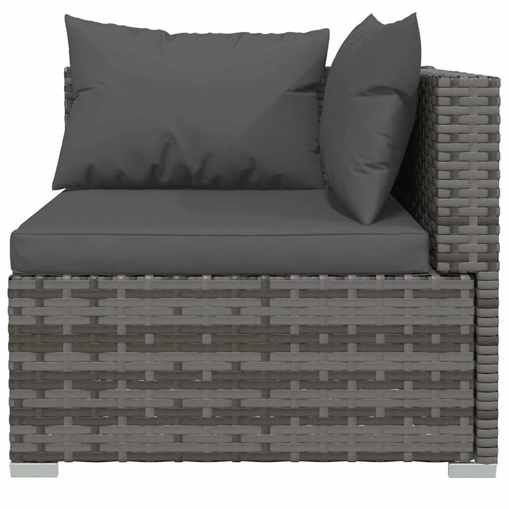 11 Piece Garden Lounge Set with Grey Poly Rattan