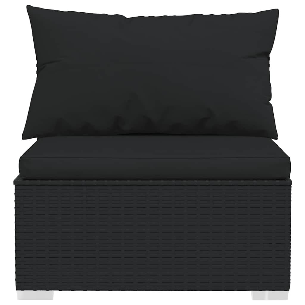 14 Piece Poly Rattan Garden Lounge Set in Black