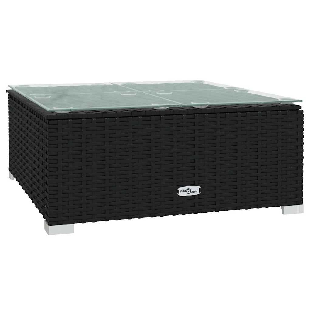 14 Piece Poly Rattan Garden Lounge Set in Black