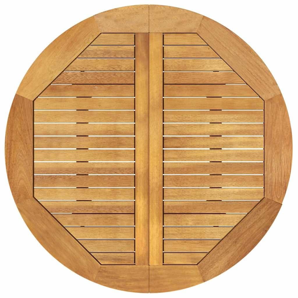 Brown Solid Wood Acacia Garden Table 85cm Round