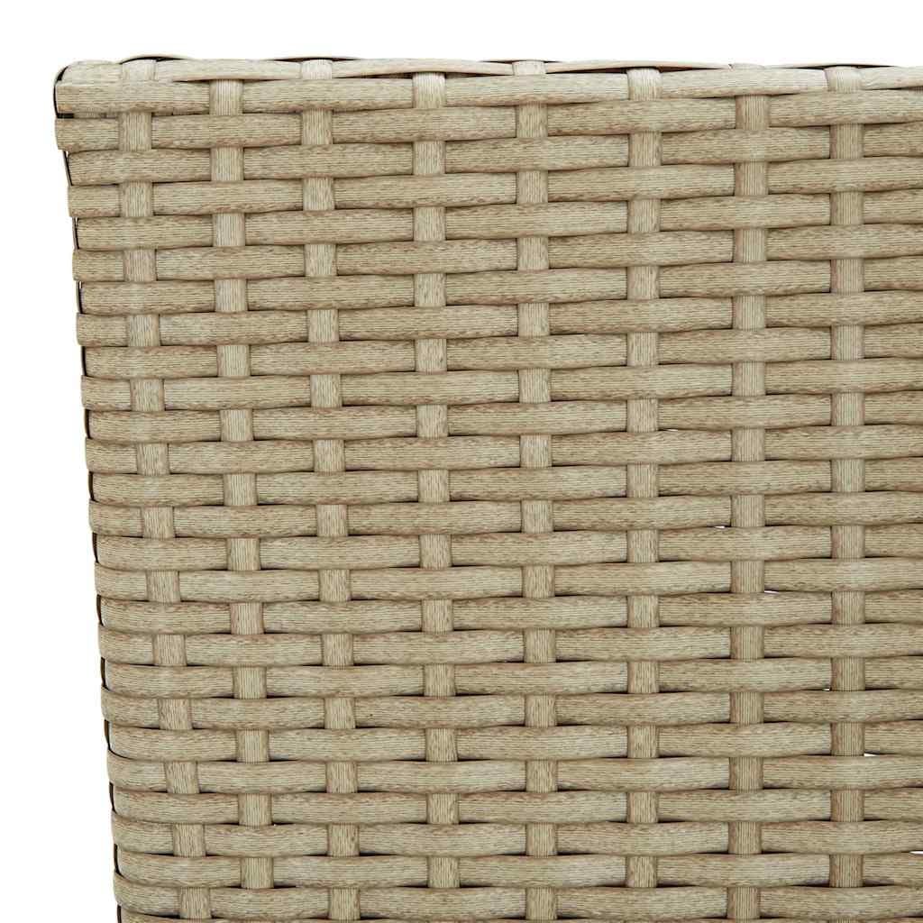 Beige Outdoor Dining Chairs Set of 2 with Cushions