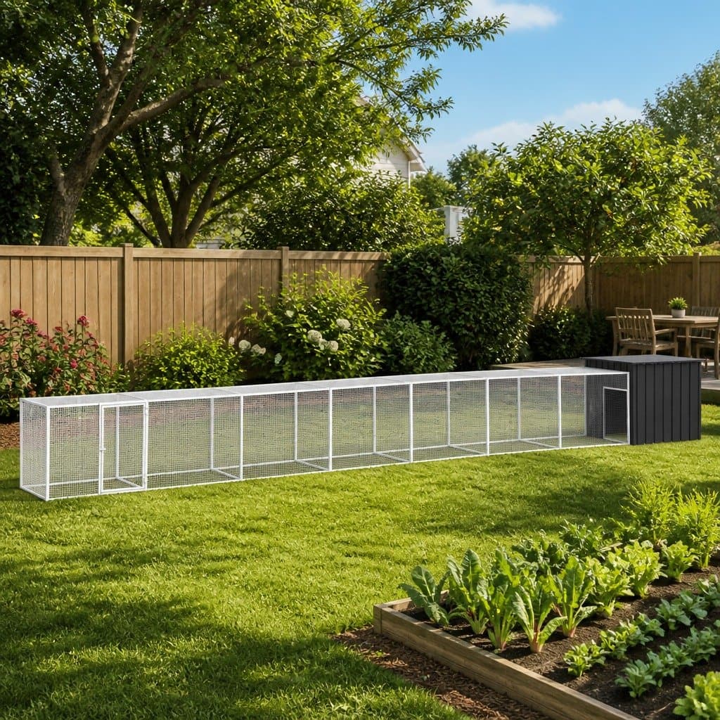 Large Outdoor Chicken Cage with Galvanised Steel Construction