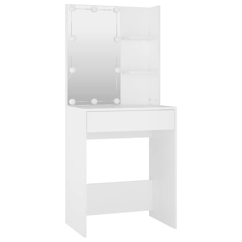 Dressing Table Set with LED Mirror and Stool