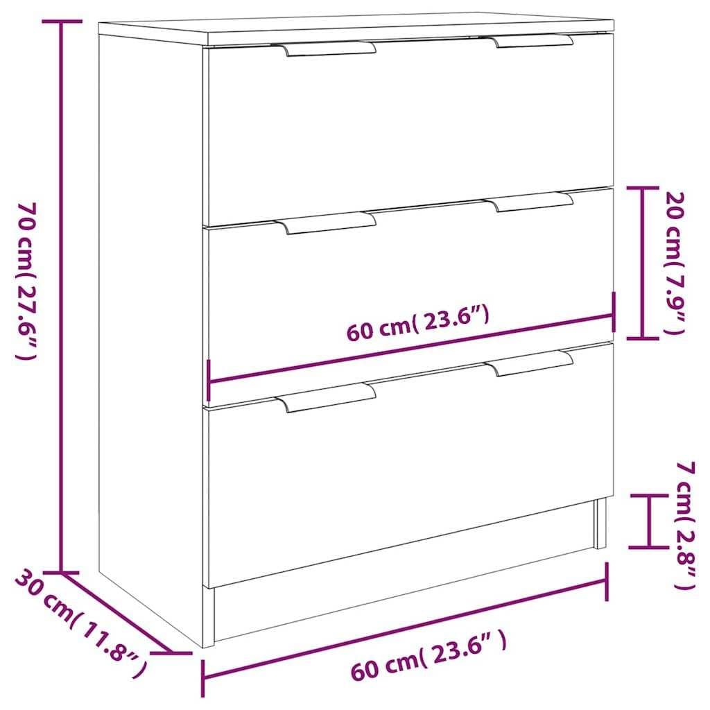 3 Piece White Sideboard Cabinet for Living Room