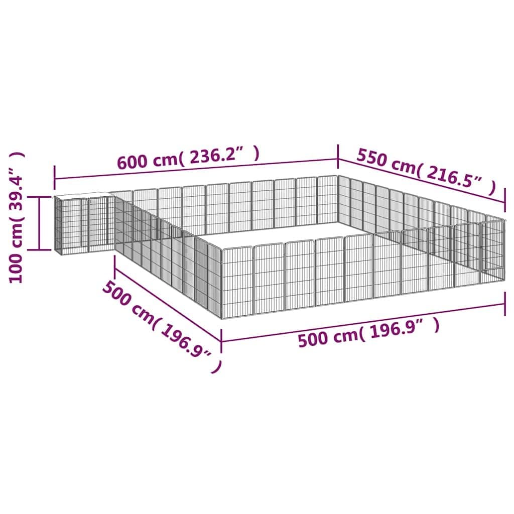 Dog Playpen 46-Panel Black Outdoor Indoor Pet Exercise Pen Puppy Kennel Run