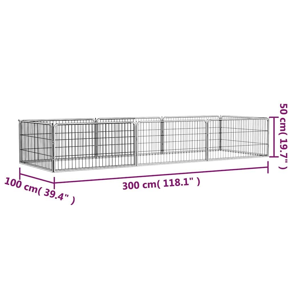 8-Panel Dog Playpen Black Outdoor Exercise Pen Puppy Kennel Enclosure Steel