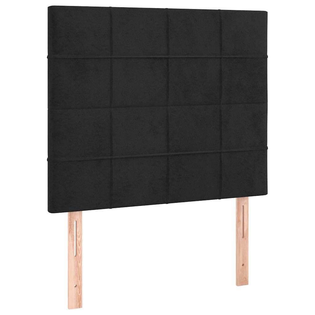 Black Velvet Headboard with Adjustable Height
