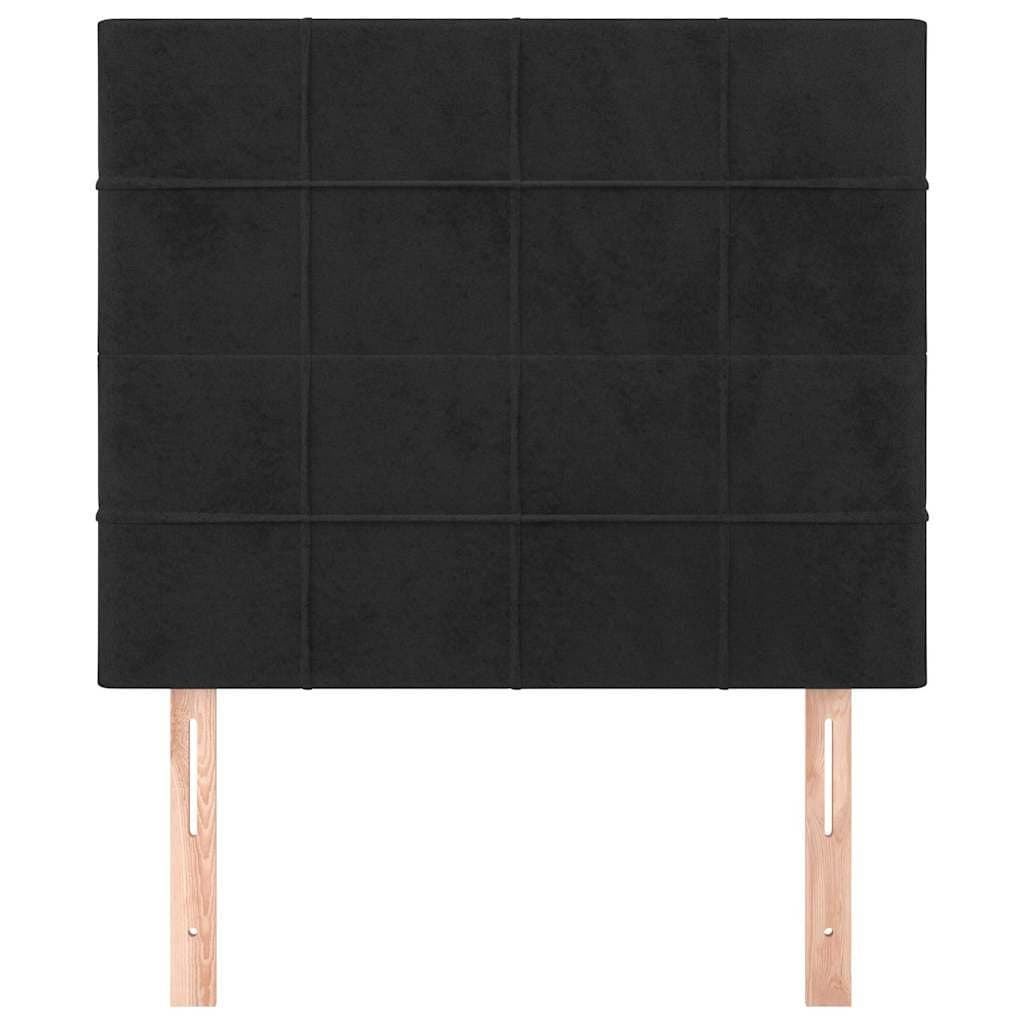 Black Velvet Headboard with Adjustable Height