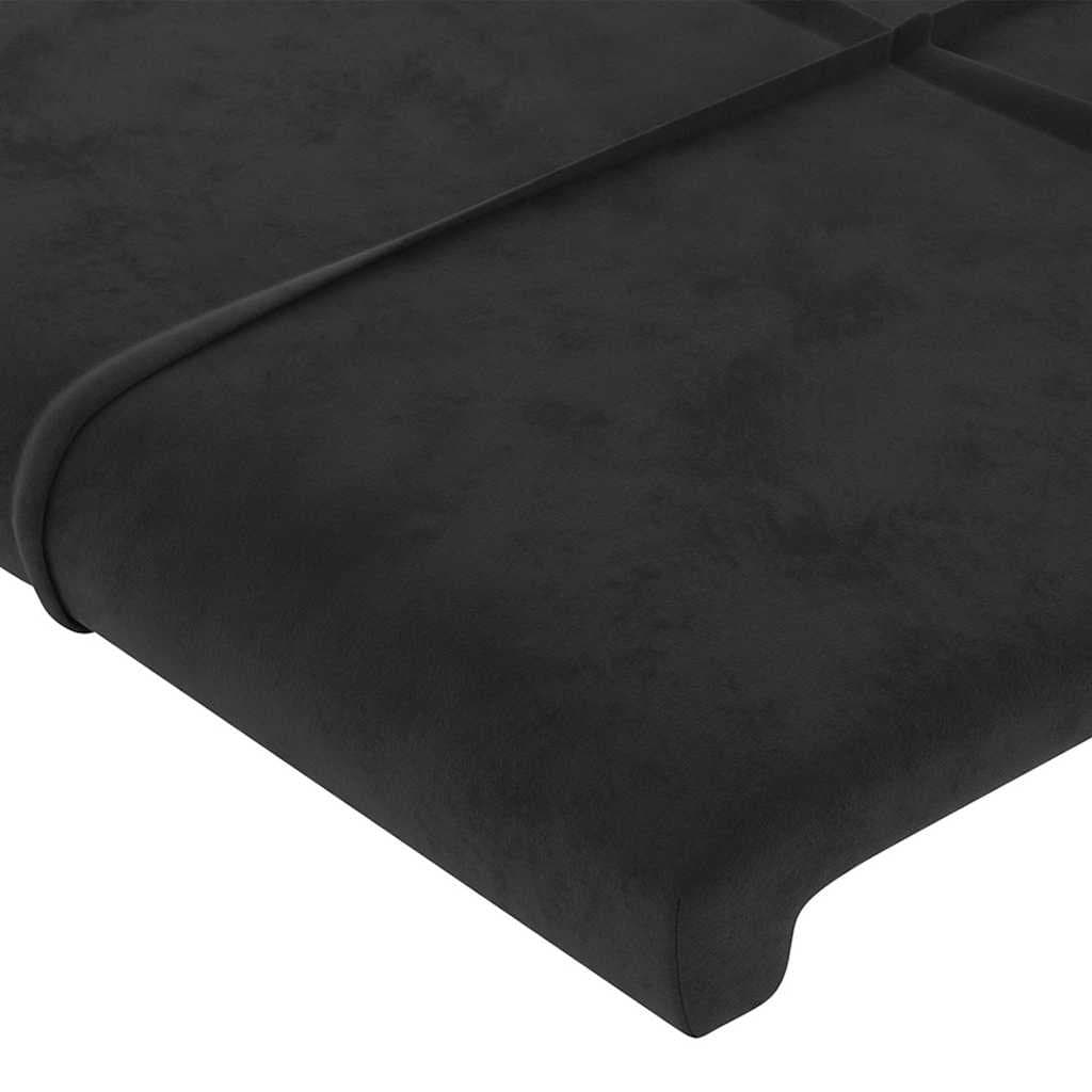 Black Velvet Headboard with Adjustable Height