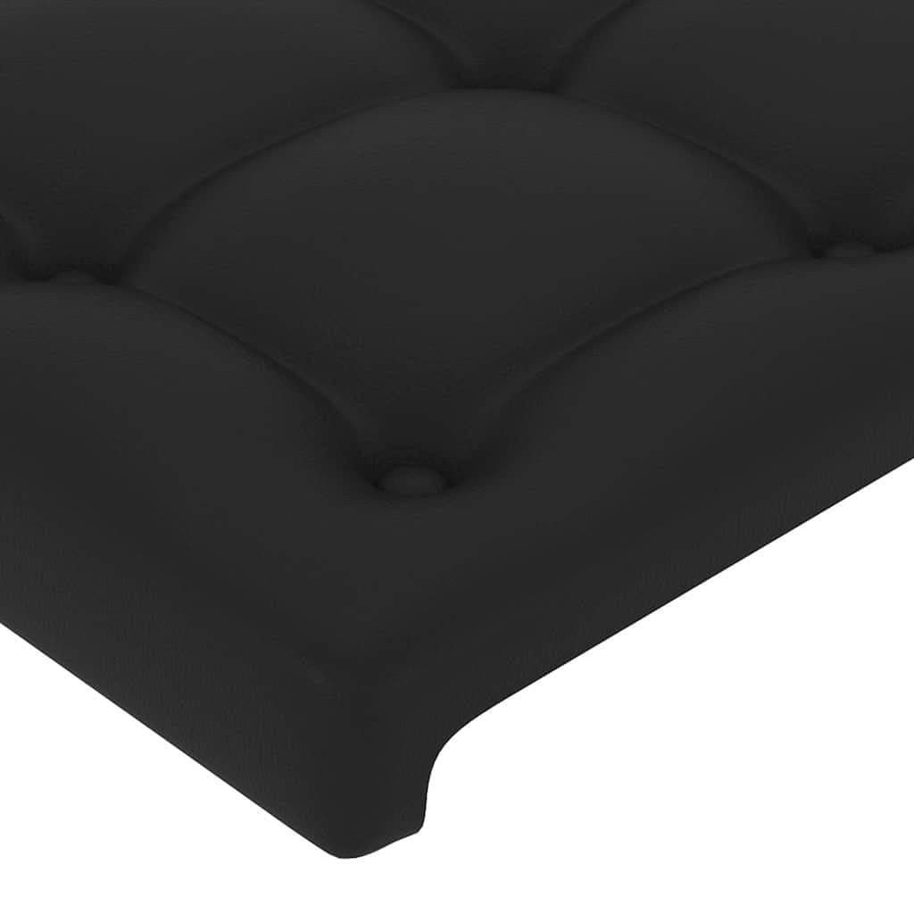 Headboard with Ears Black 203 cm Faux Leather Bed Bedroom Furniture
