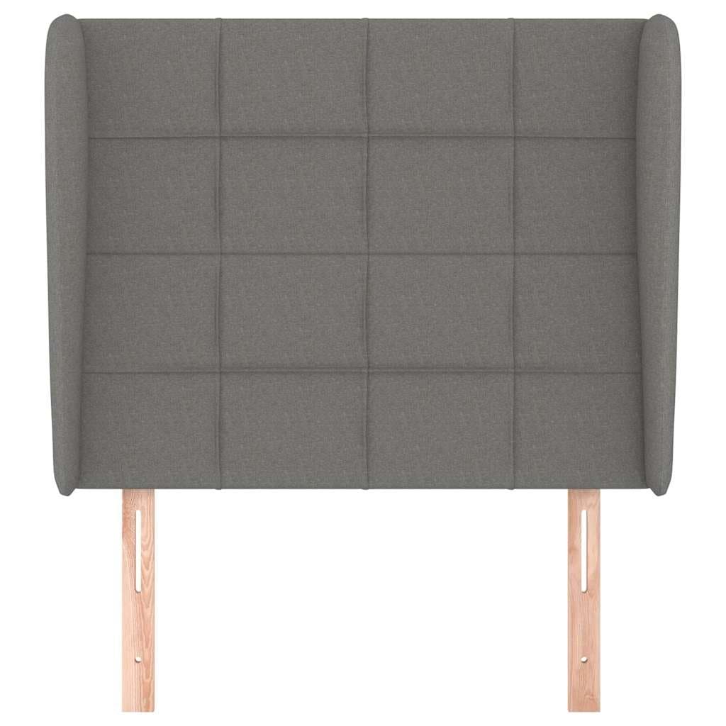 Headboard with Ears Grey 103cm Fabric Bedroom Bed Head Support Adjustable