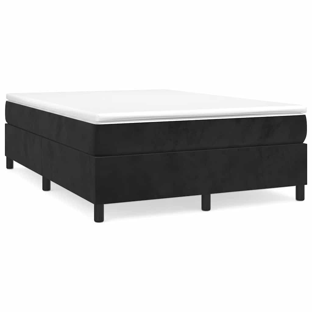 Black Velvet Double Box Spring Bed Frame