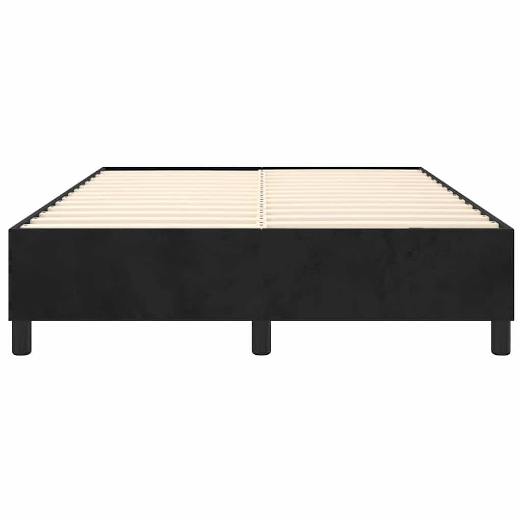 Black Velvet Double Box Spring Bed Frame