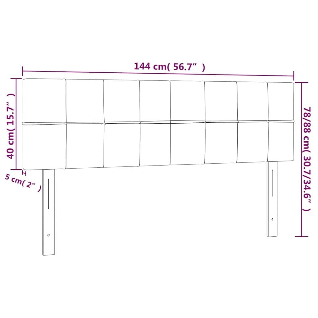 Black Velvet LED Headboard 144cm for Modern Beds