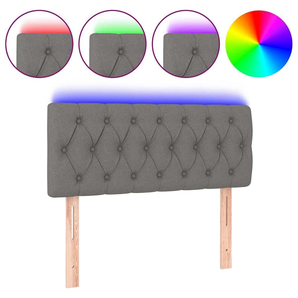 LED Headboard 100cm Dark Grey Fabric Adjustable