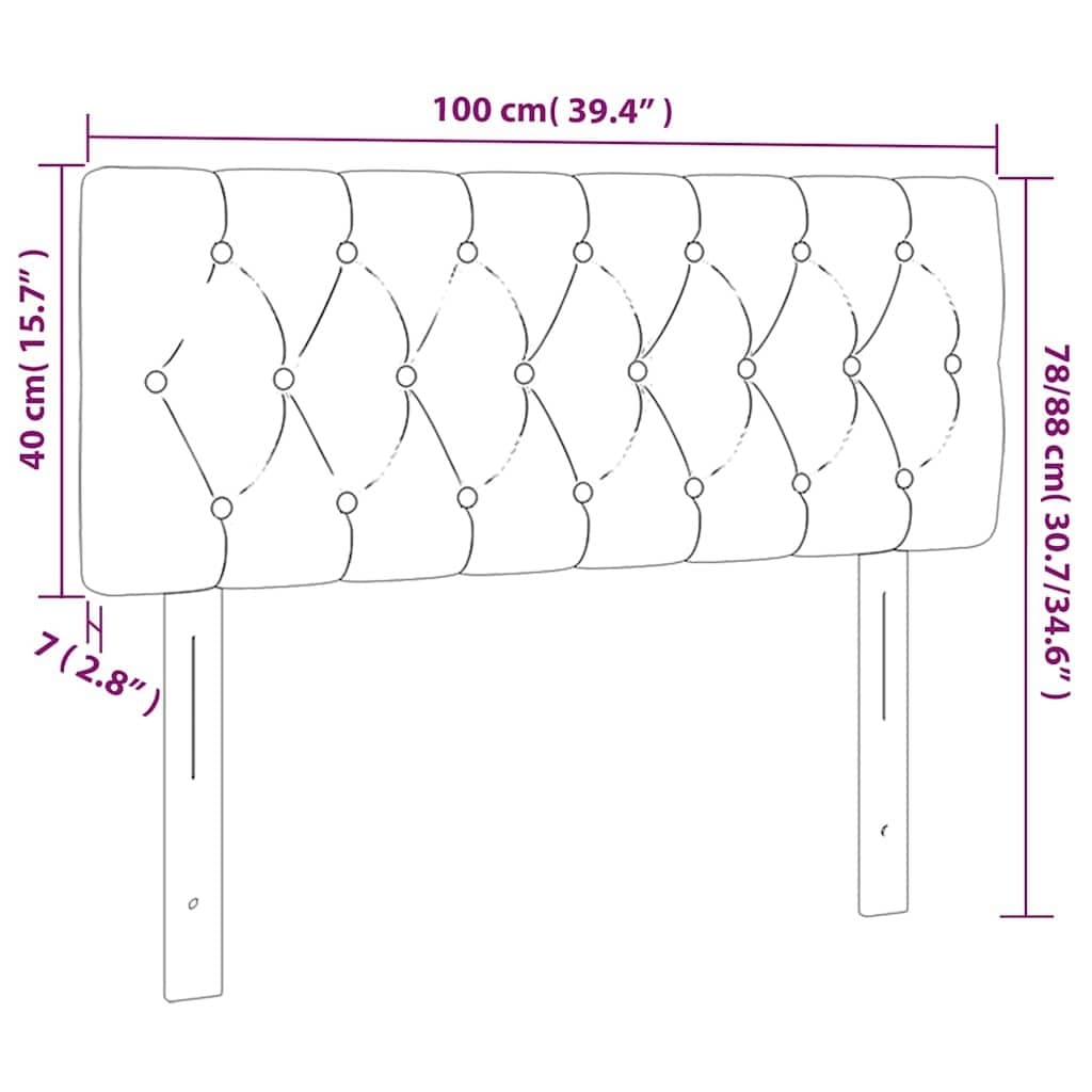 LED Headboard 100cm Dark Grey Fabric Adjustable