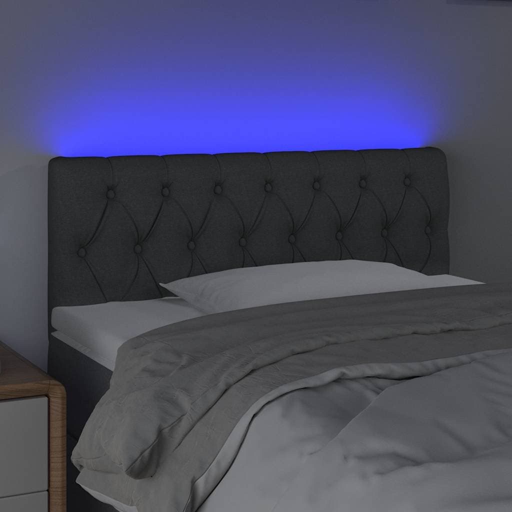 LED Headboard 100cm Dark Grey Fabric Adjustable