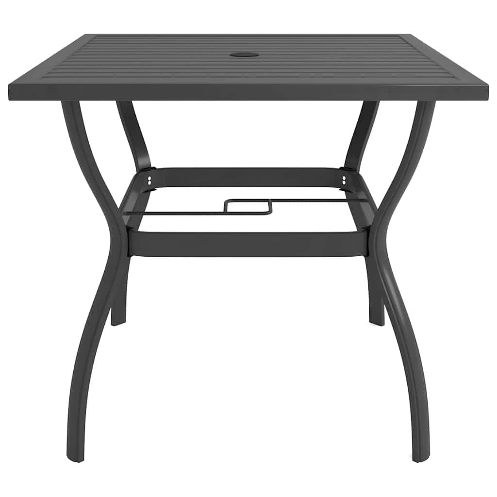 Garden Table Anthracite Outdoor Furniture Slatted Steel Patio Dining 81.5cm
