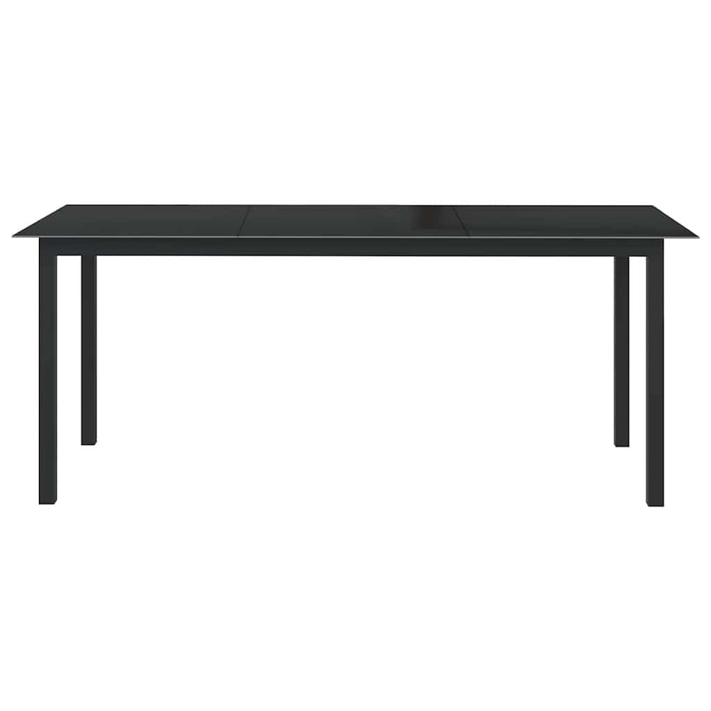 Black Outdoor Garden Dining Table with Aluminium Frame