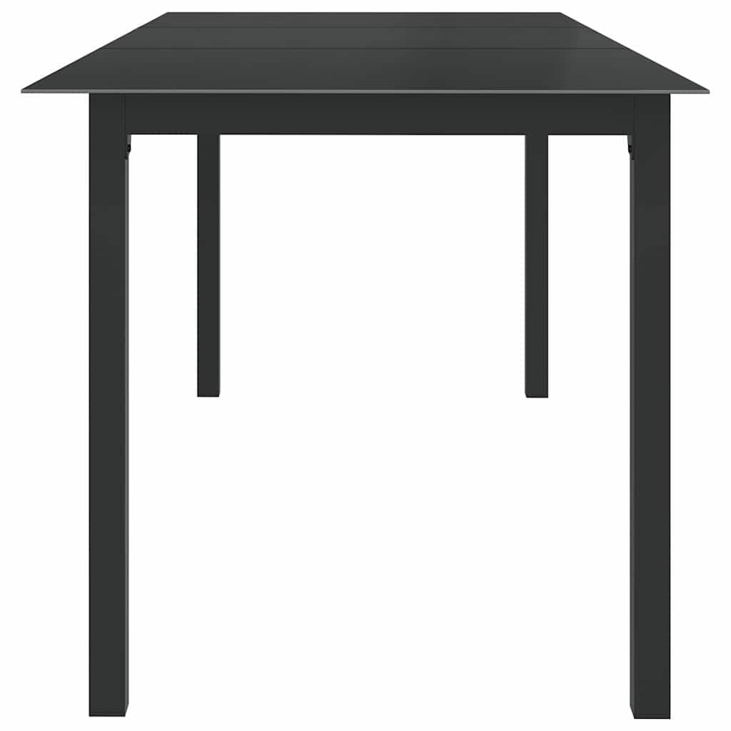 Black Outdoor Garden Dining Table with Aluminium Frame
