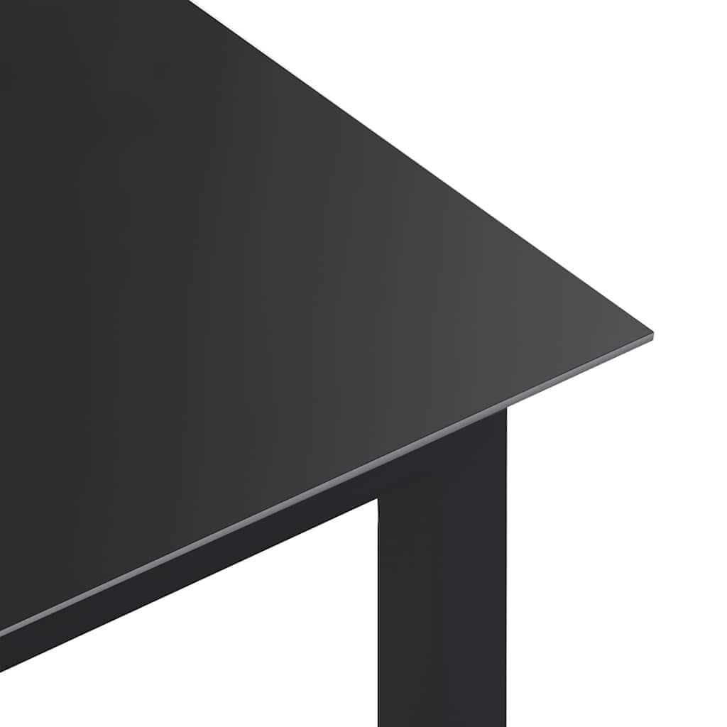 Black Outdoor Garden Dining Table with Aluminium Frame
