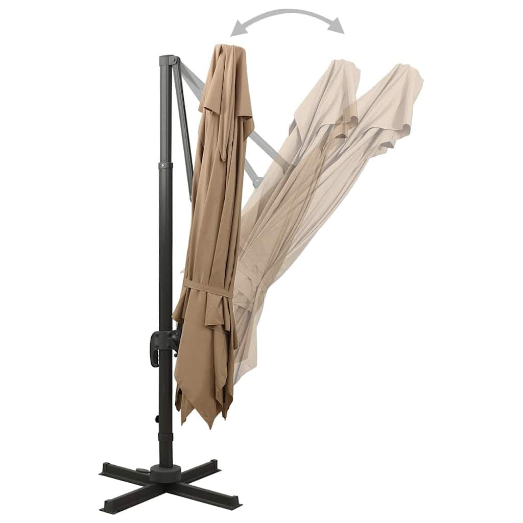 Cantilever Garden Parasol 300x300 cm in Taupe
