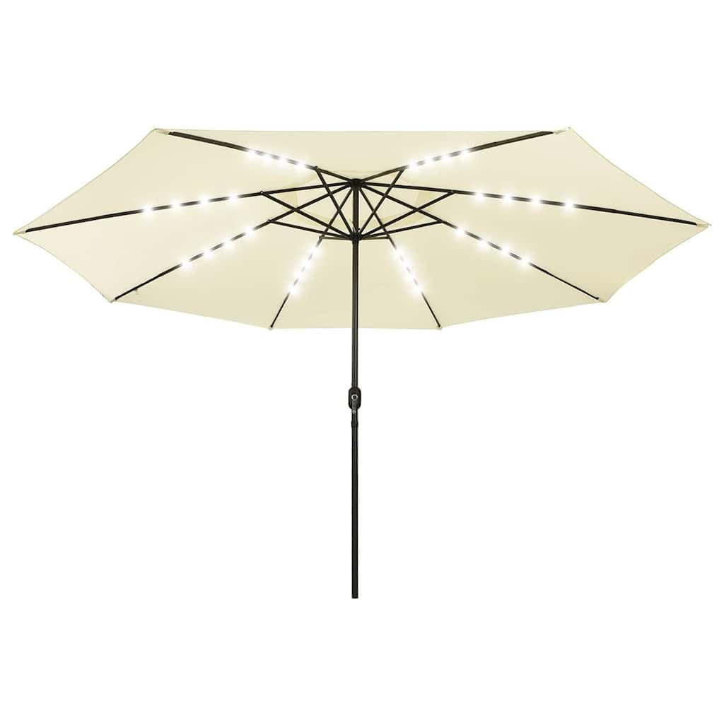 400 cm Garden Parasol with LED Lights in Beige