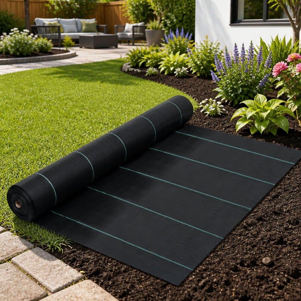 Black Weed Control Mat 2x50 m for Landscaping