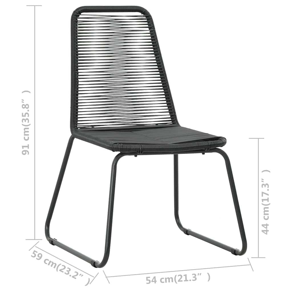 Black Rattan Outdoor Chairs Set of 4