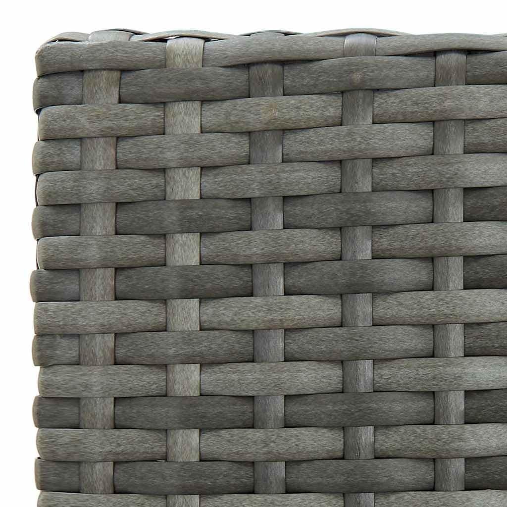 Grey Poly Rattan Outdoor Bar Stools Set of 4 with Cushions