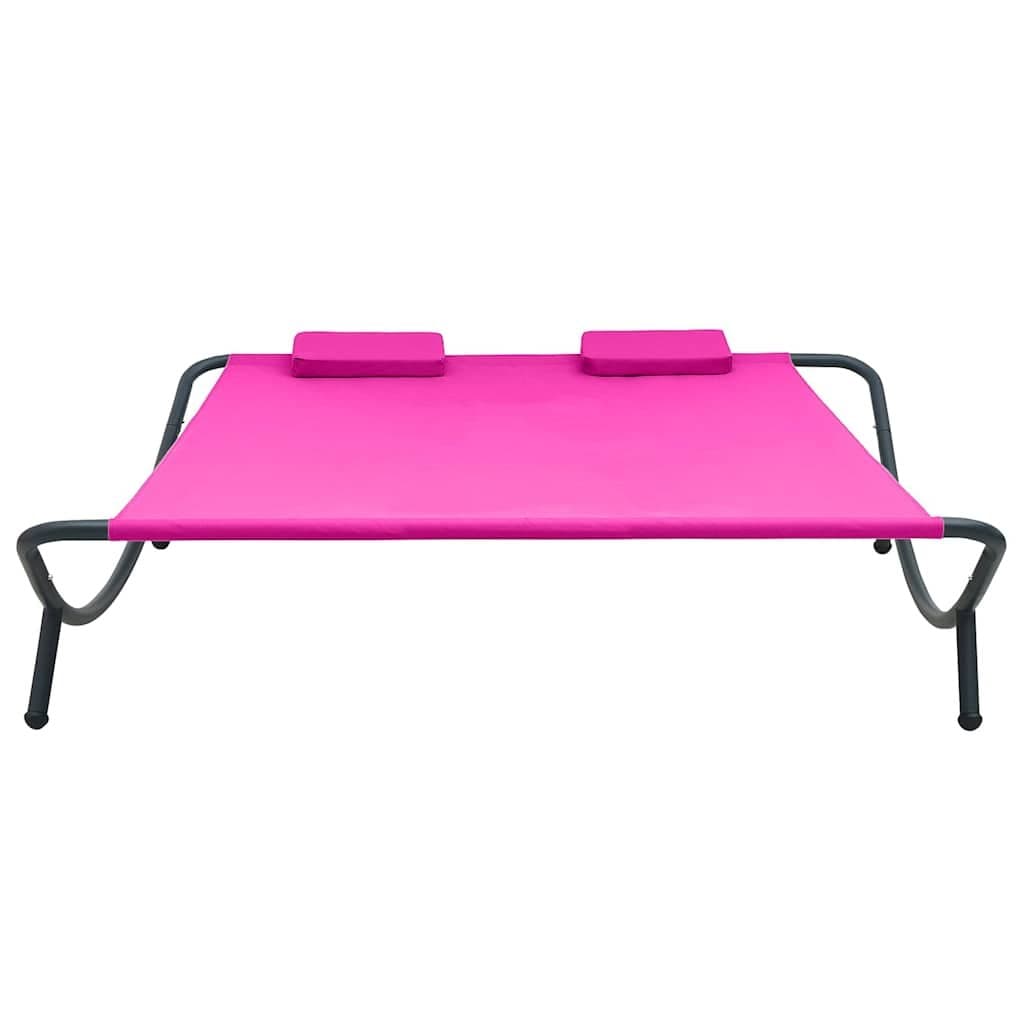 Pink Fabric Outdoor Lounge Bed for Garden or Patio