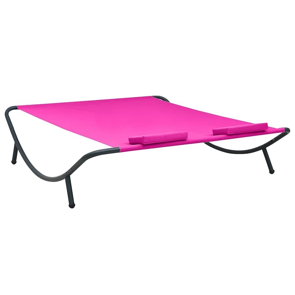 Pink Fabric Outdoor Lounge Bed for Garden or Patio