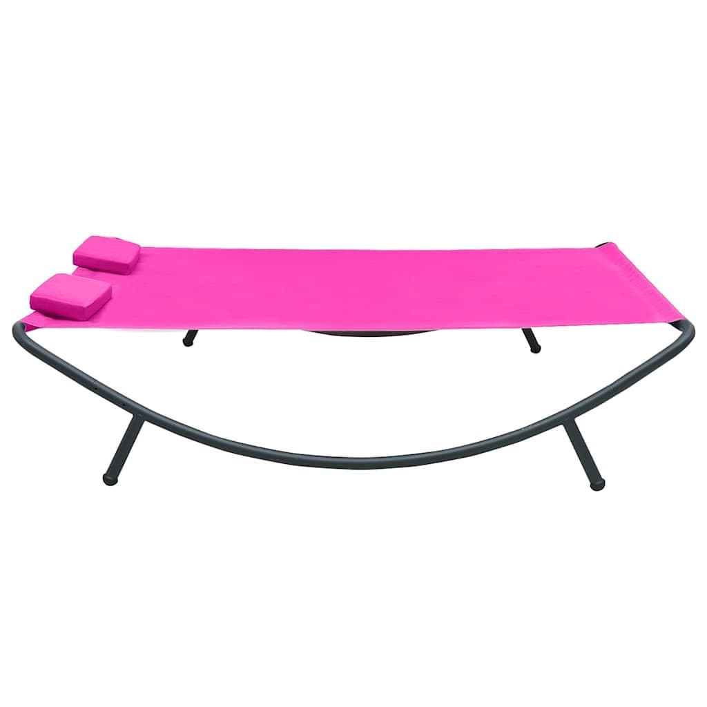 Pink Fabric Outdoor Lounge Bed for Garden or Patio