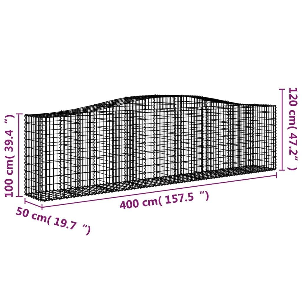 Arched Gabion Baskets 6 pcs 400x50x100/120 cm