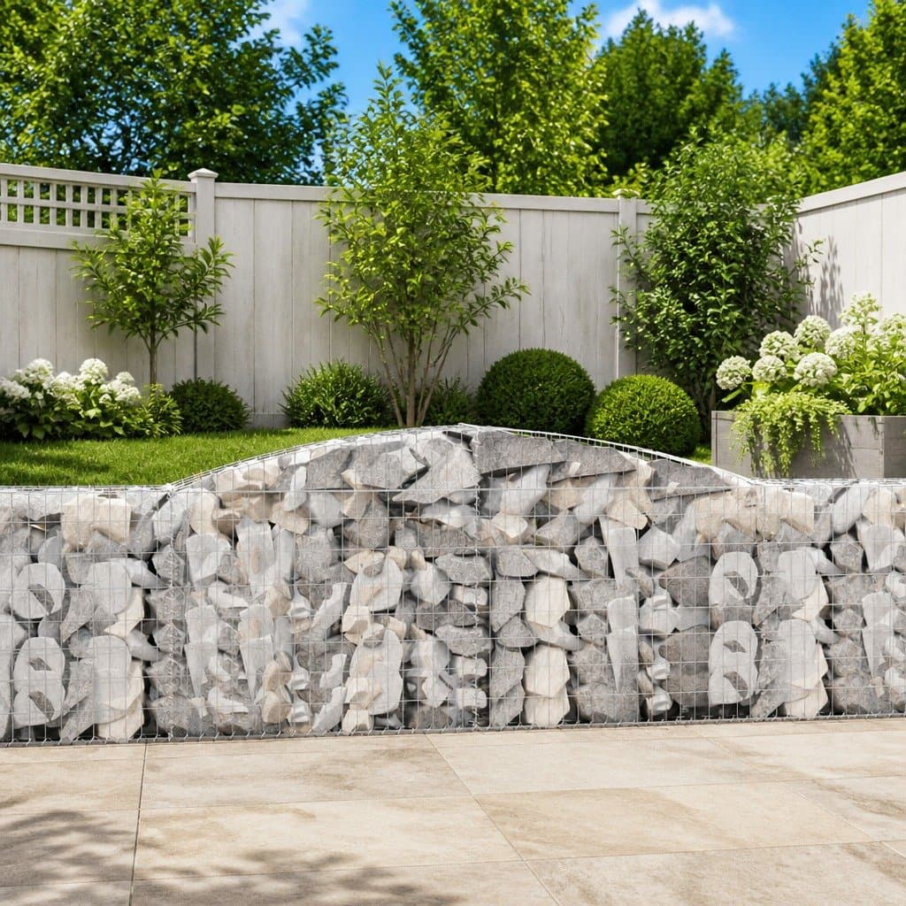 Arched Gabion Baskets 4 pcs Garden Barrier Retaining Wall Decorative Outdoor