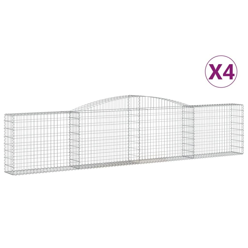 Arched Gabion Baskets 4 pcs Garden Barrier Retaining Wall Decorative Outdoor