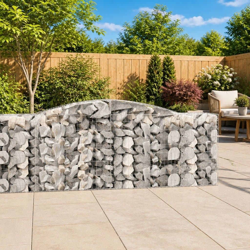 Arched Gabion Baskets 2pcs for Garden Barriers