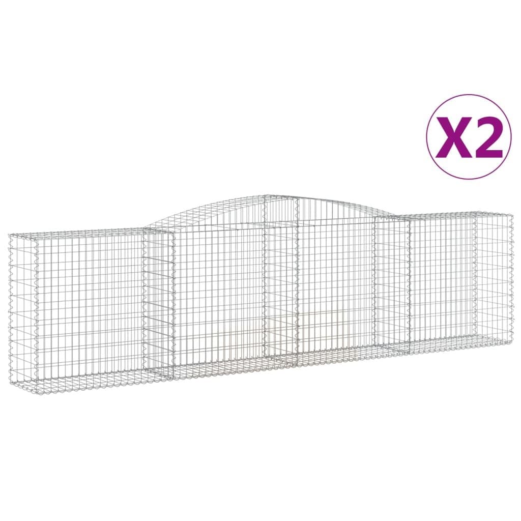 Arched Gabion Baskets 2pcs for Garden Barriers