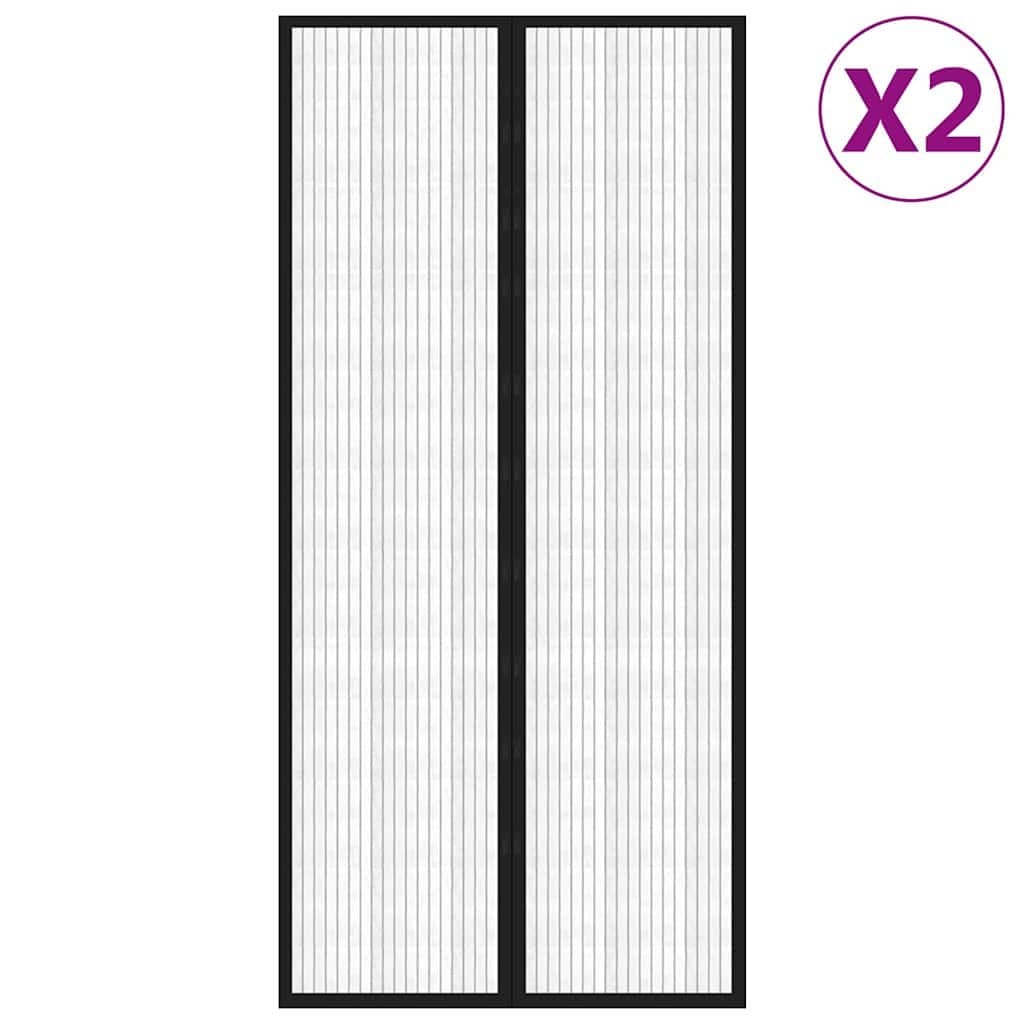 Black Insect Door Curtains 2 pcs 220x110 cm