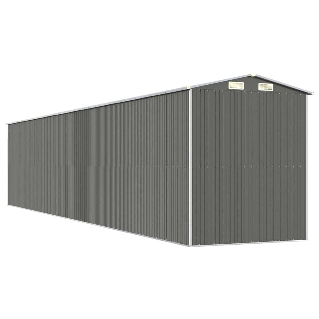 Light Grey Galvanised Steel Garden Shed for Tools