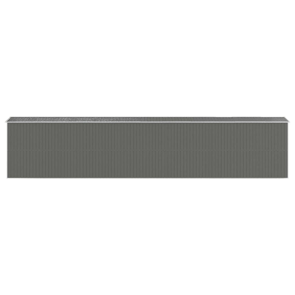 Light Grey Galvanised Steel Garden Shed for Tools