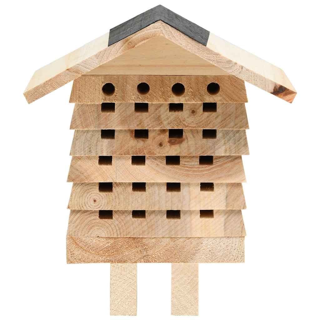 Bee Hotel Wooden Nesting House Solitary Bee Habitat Garden Outdoor Insects Hive