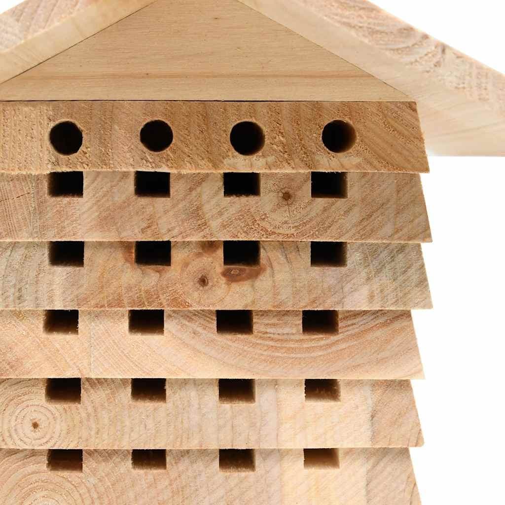 Bee Hotel Wooden Nesting House Solitary Bee Habitat Garden Outdoor Insects Hive