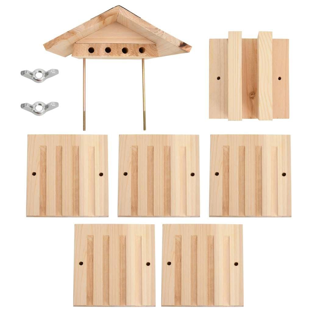 Bee Hotel Wooden Nesting House Solitary Bee Habitat Garden Outdoor Insects Hive